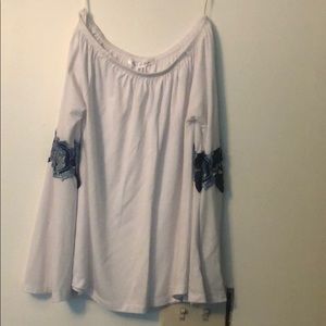 White off the shoulder shirt
